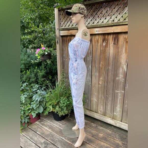 Hand Dyed Splatter Effect Tube Top Jumpsuit - Picture 7 of 14